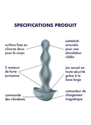 Plug anal vibrant gris Lolli plug 2 Satisfyer - CC5972720010